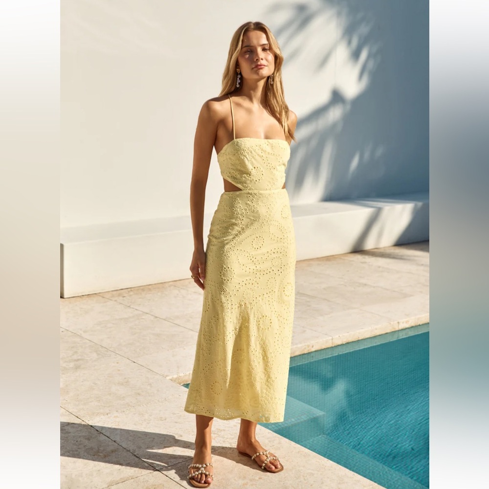 Fortunate One give me sunshine yellow maxi dress size xs